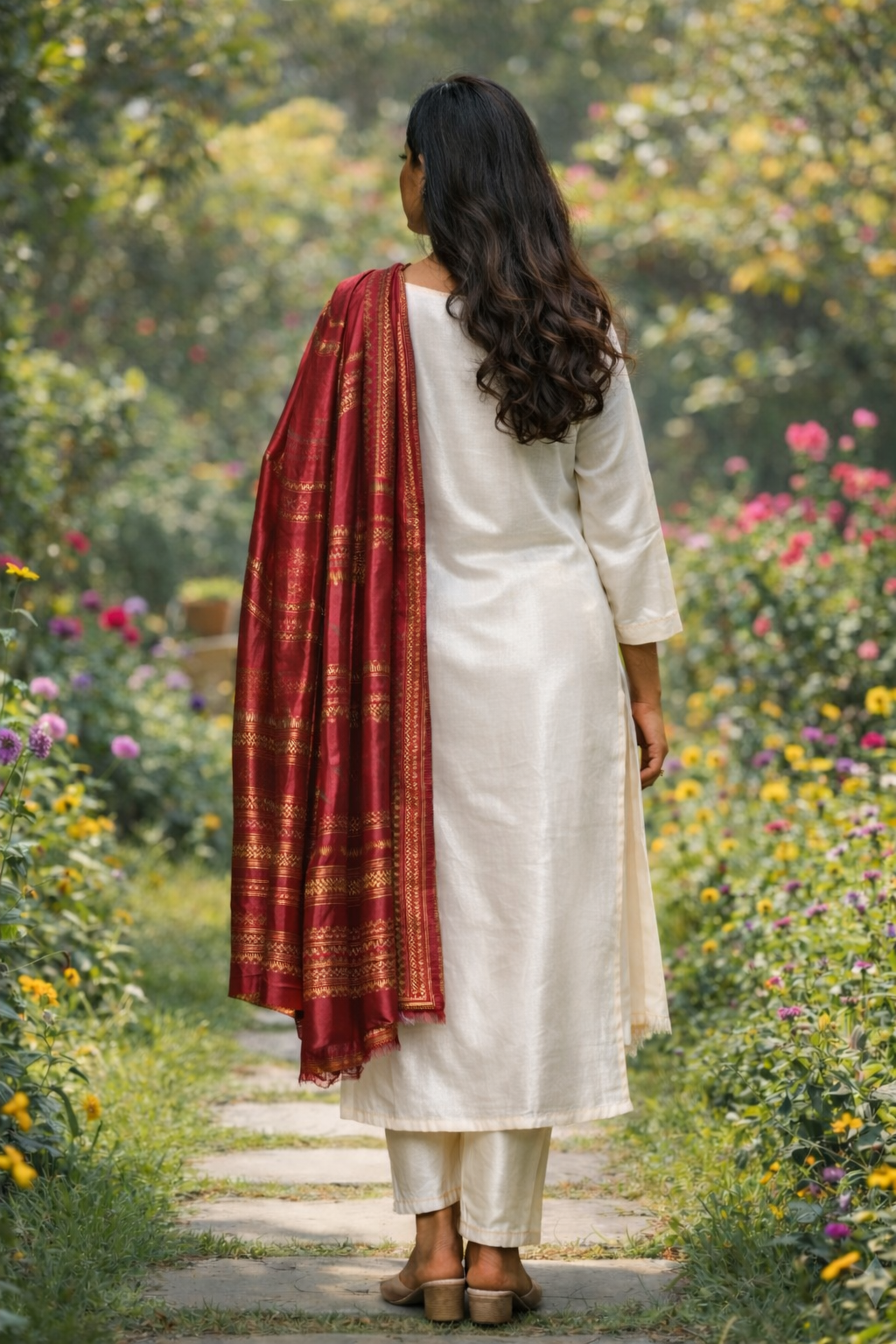Kurti Set (3 pc) - Half White