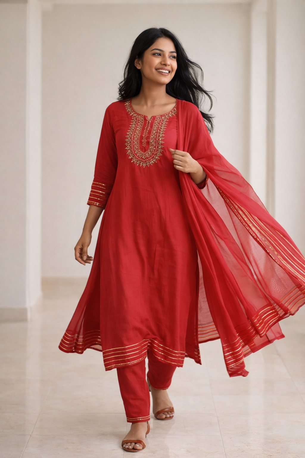 Anarkali Set - Orange (24701058)