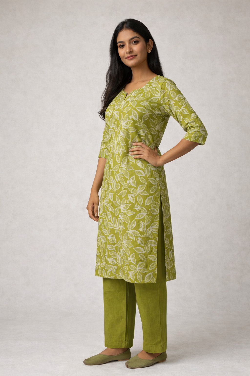 Coord Set - Light green - PF-Kurti Set-006