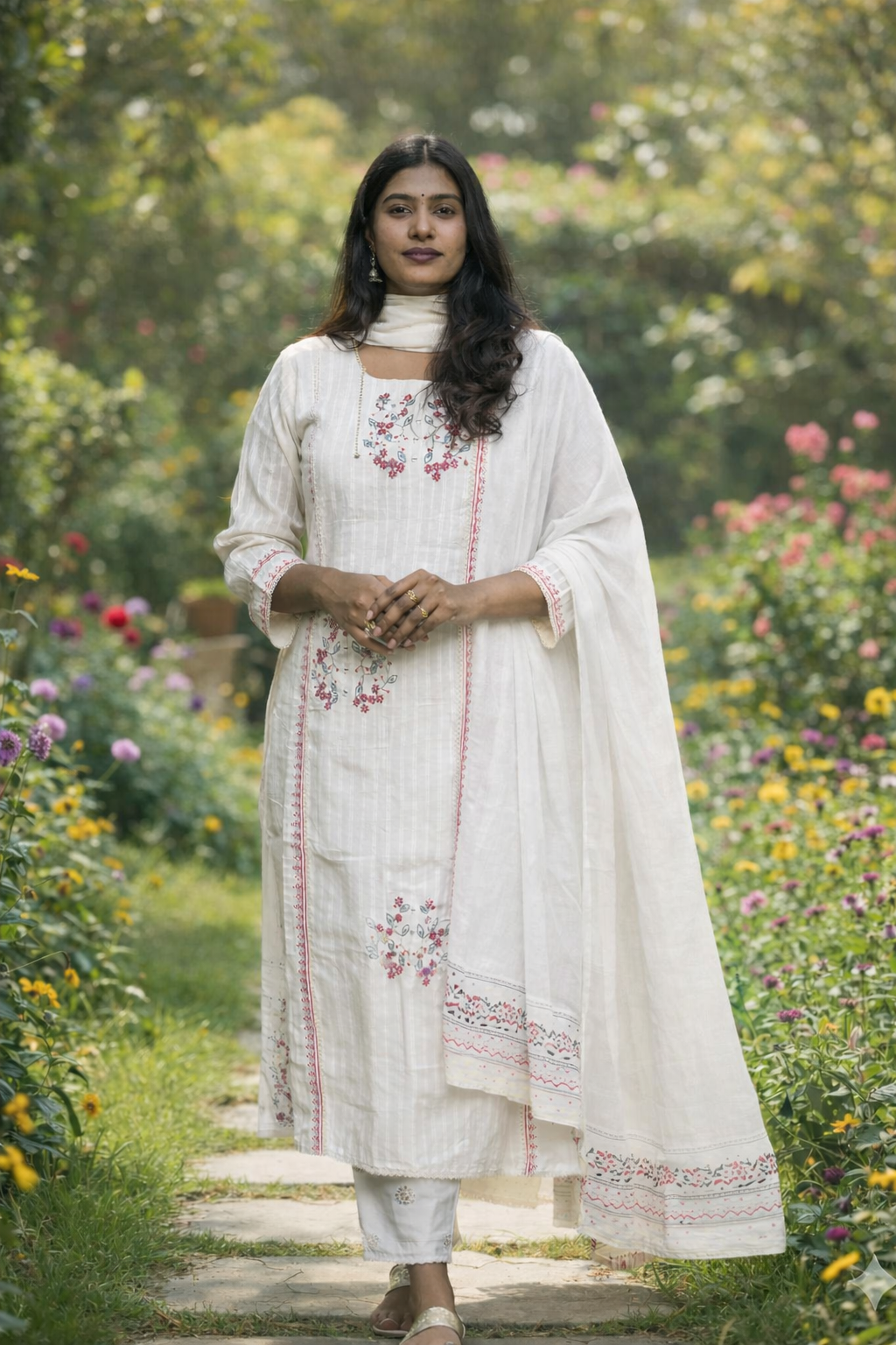 Kurti Set - Cream