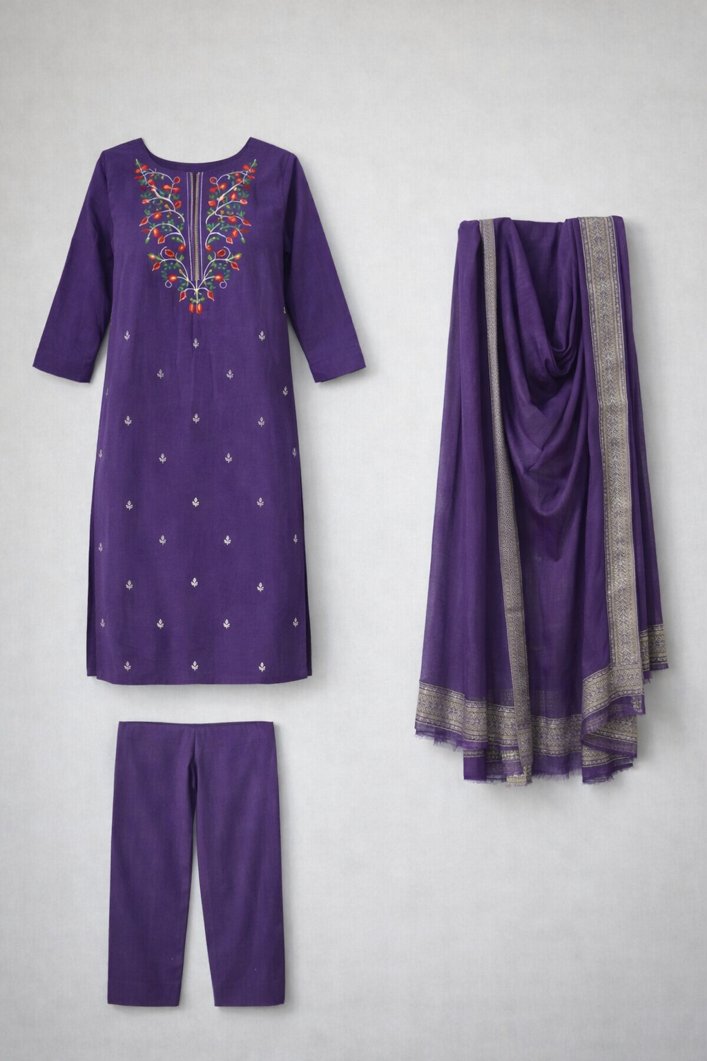 Kurti set (3pc) - Purple