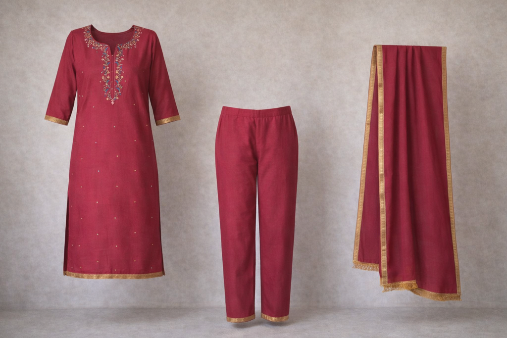 Kurti Set - Maroon