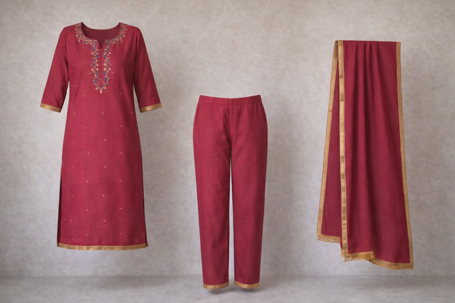 Kurti Set - Maroon