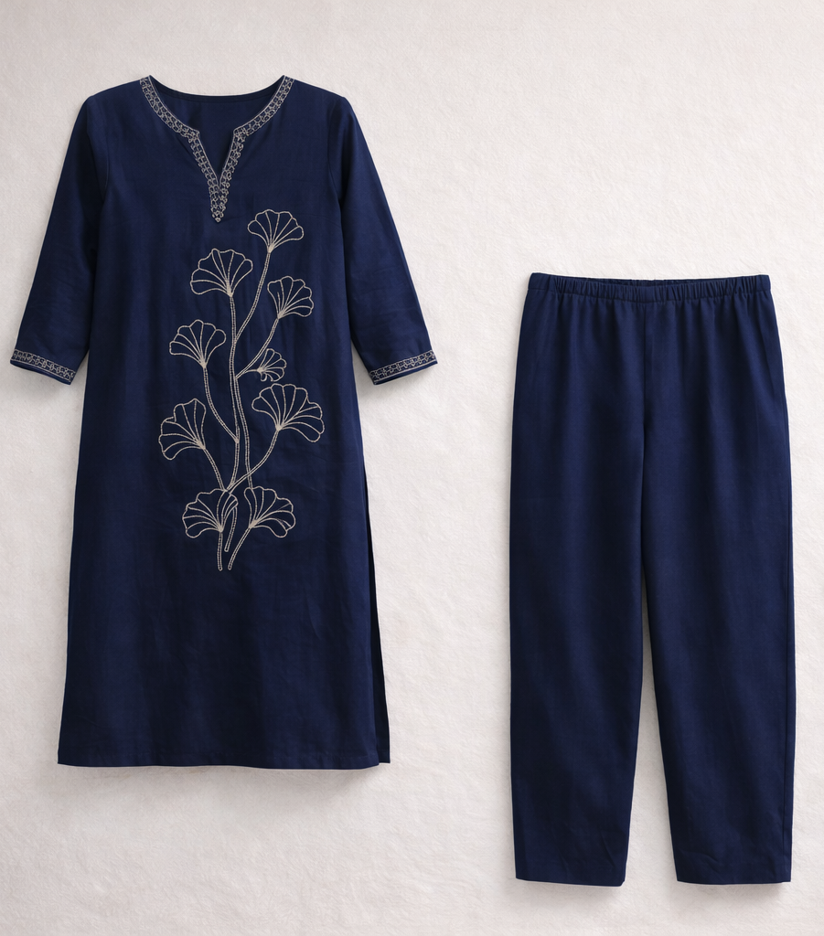 Kurti Set - Navy Blue