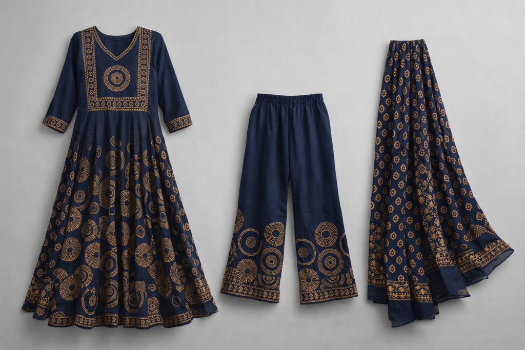 Anarkali suit - Teal Blue - ST-Anarkali Set-016