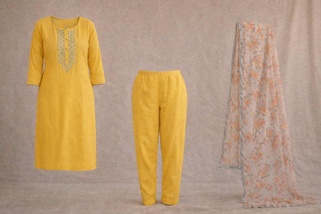 Kurti Set - Yellow