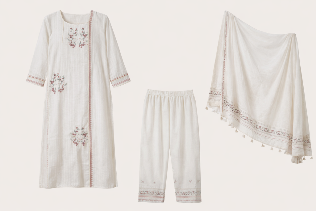 Kurti Set - Cream