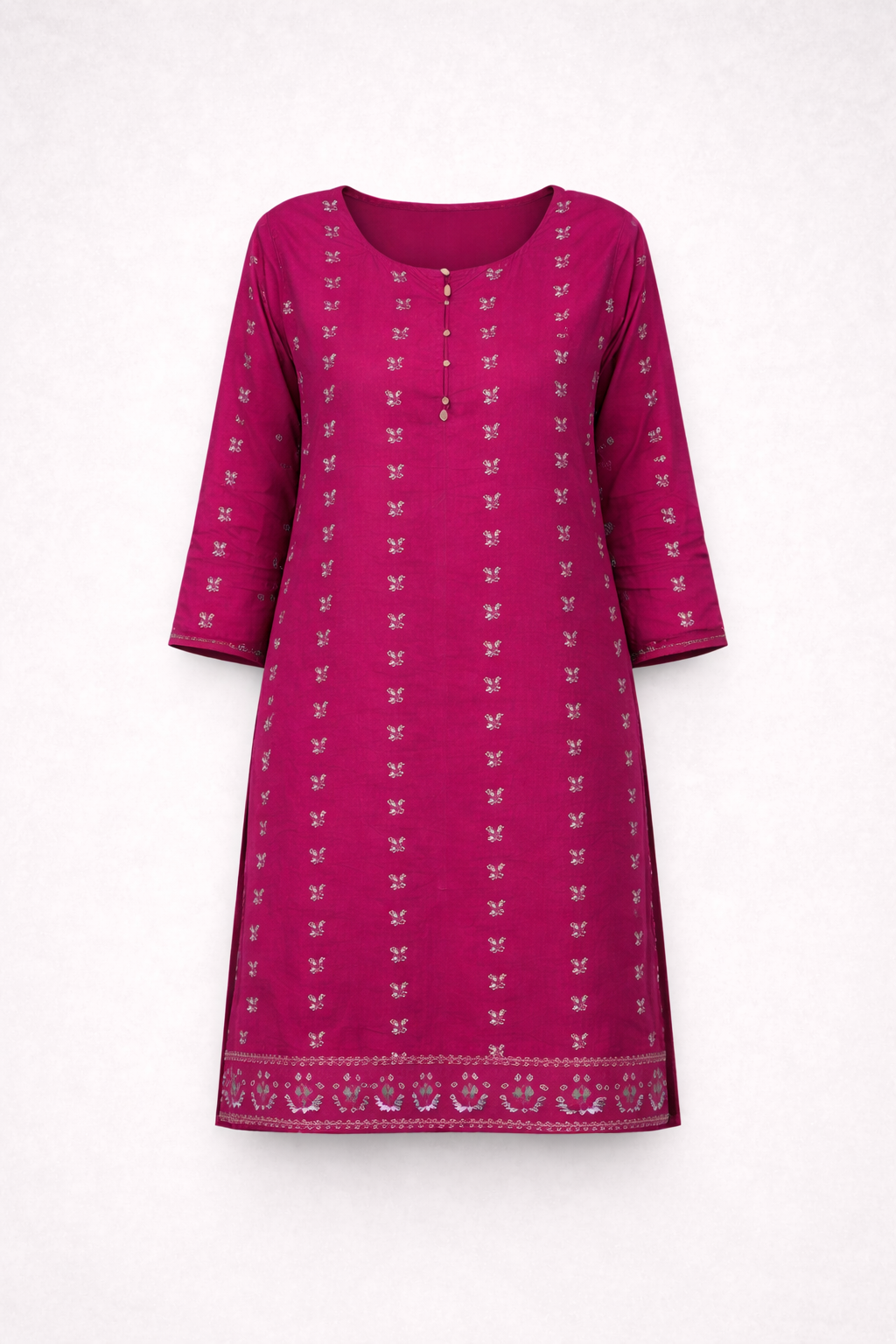 Kaftan Kurti Set - dark Pink