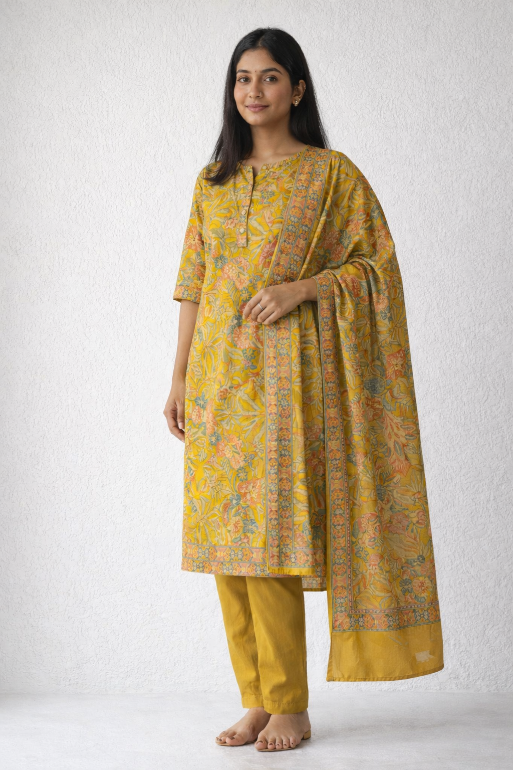 Kurti set (3pc) - Mustard Yellow