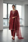 Chocolate Brown Anarkali Set