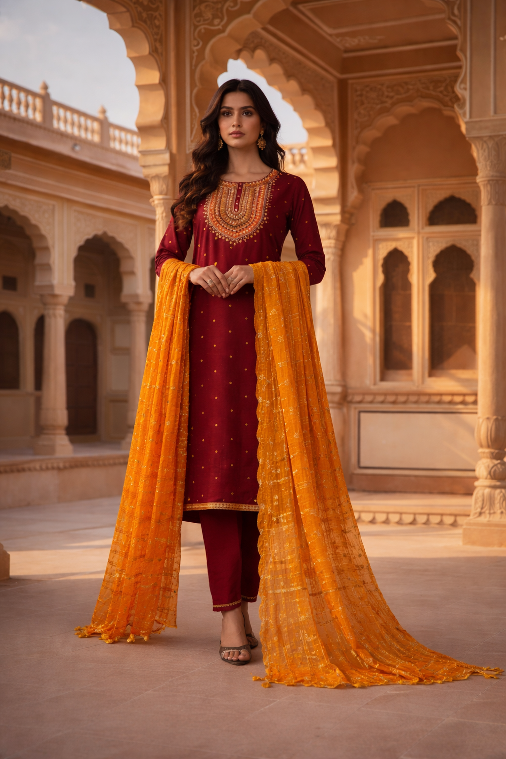 Maroon kurti