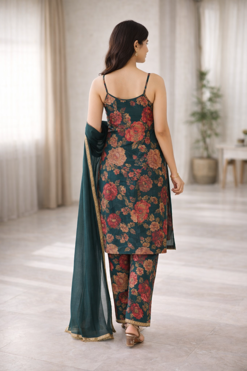 Dark green & Pink kurti