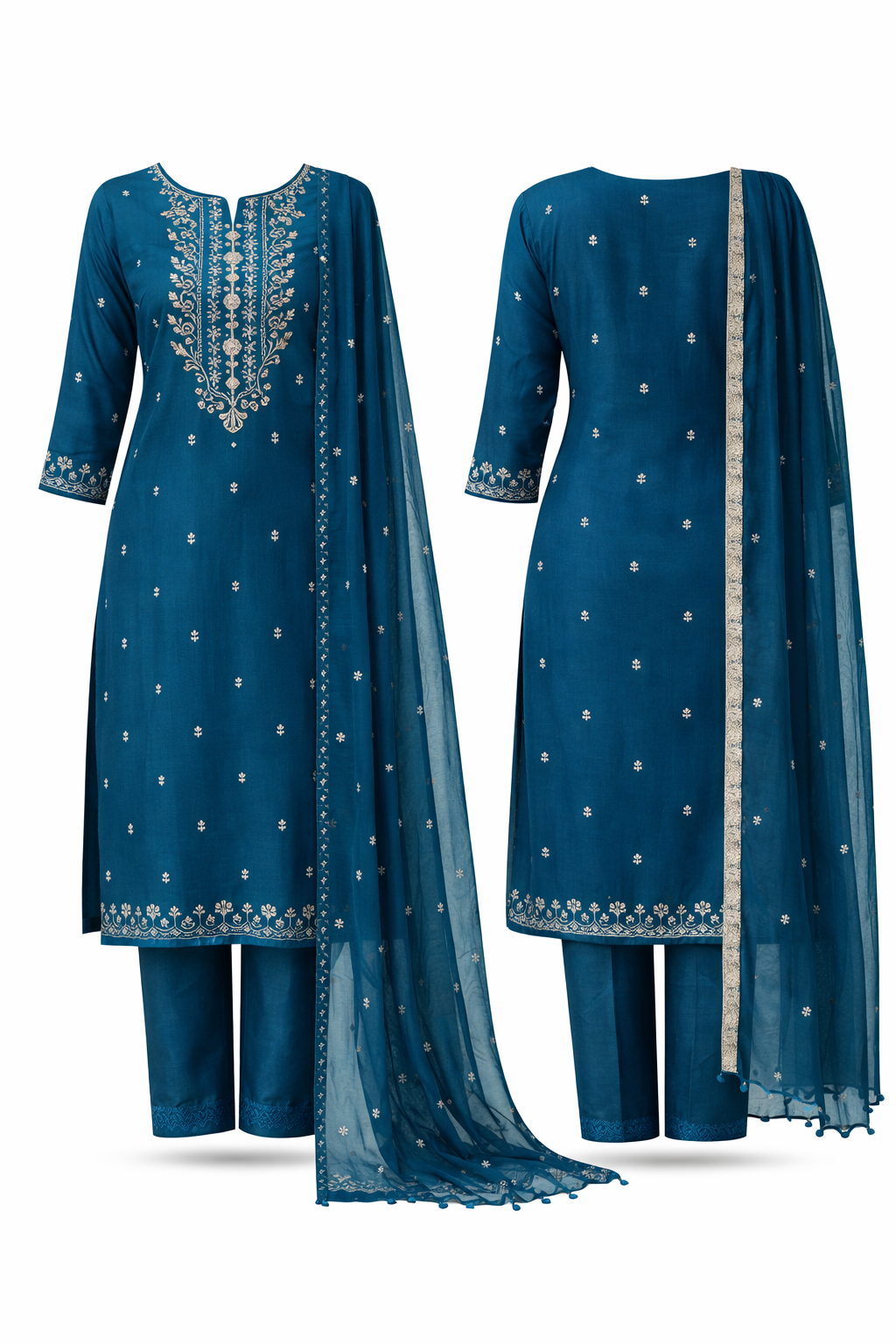 Teal blue kurti