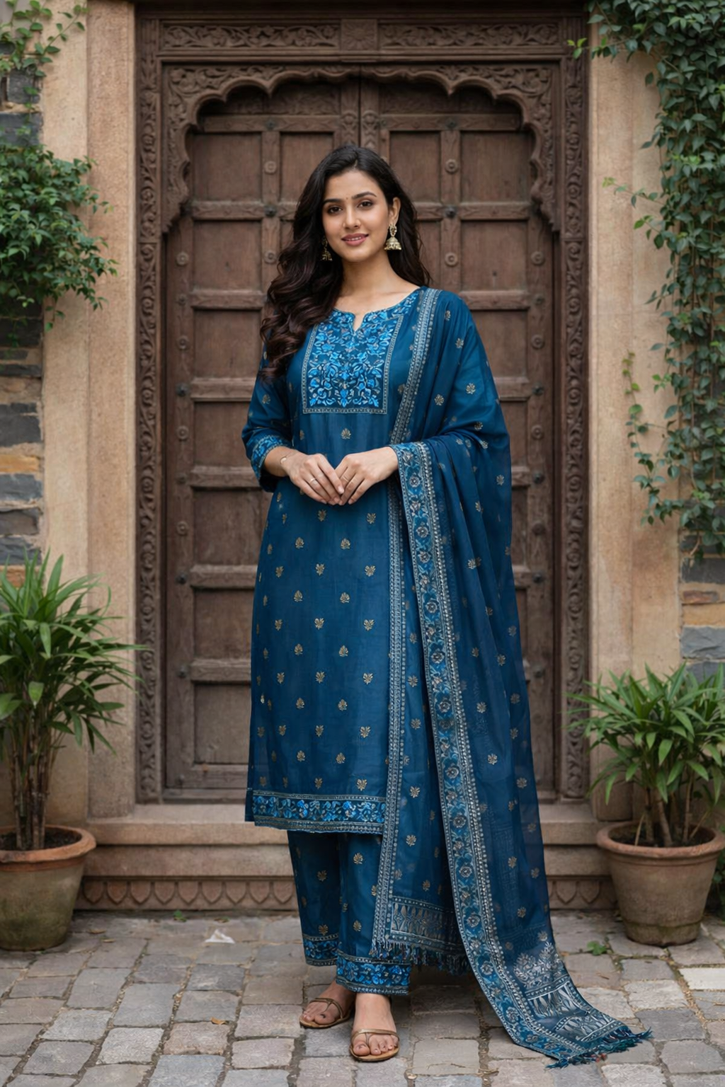 Teal blue kurti
