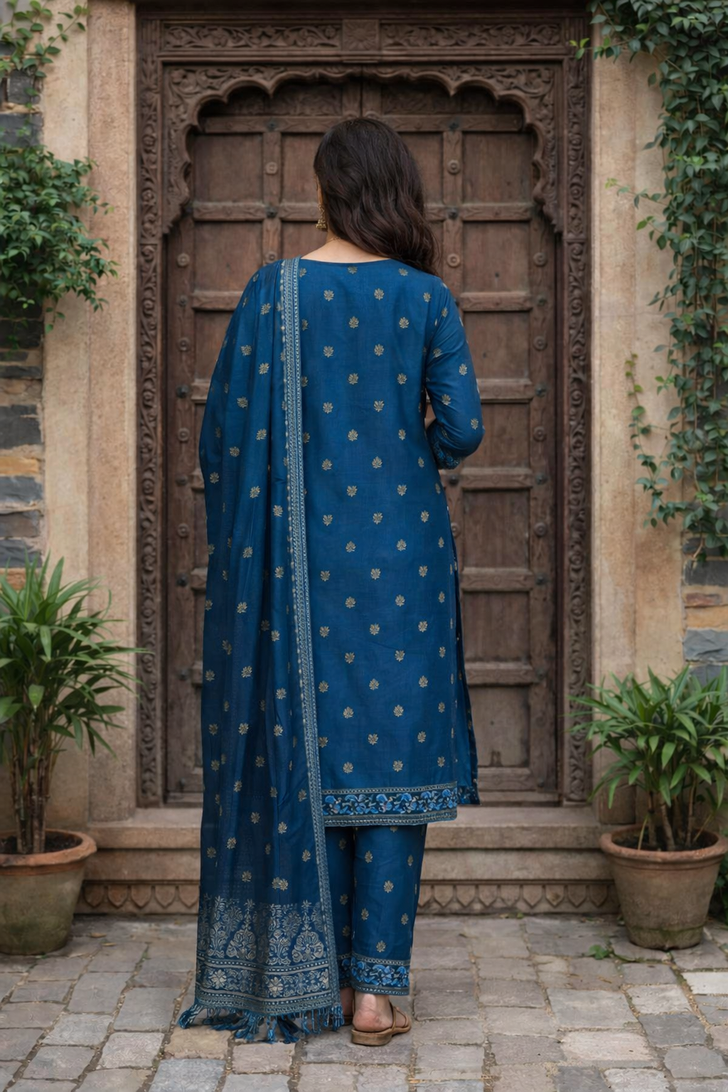 Teal blue kurti