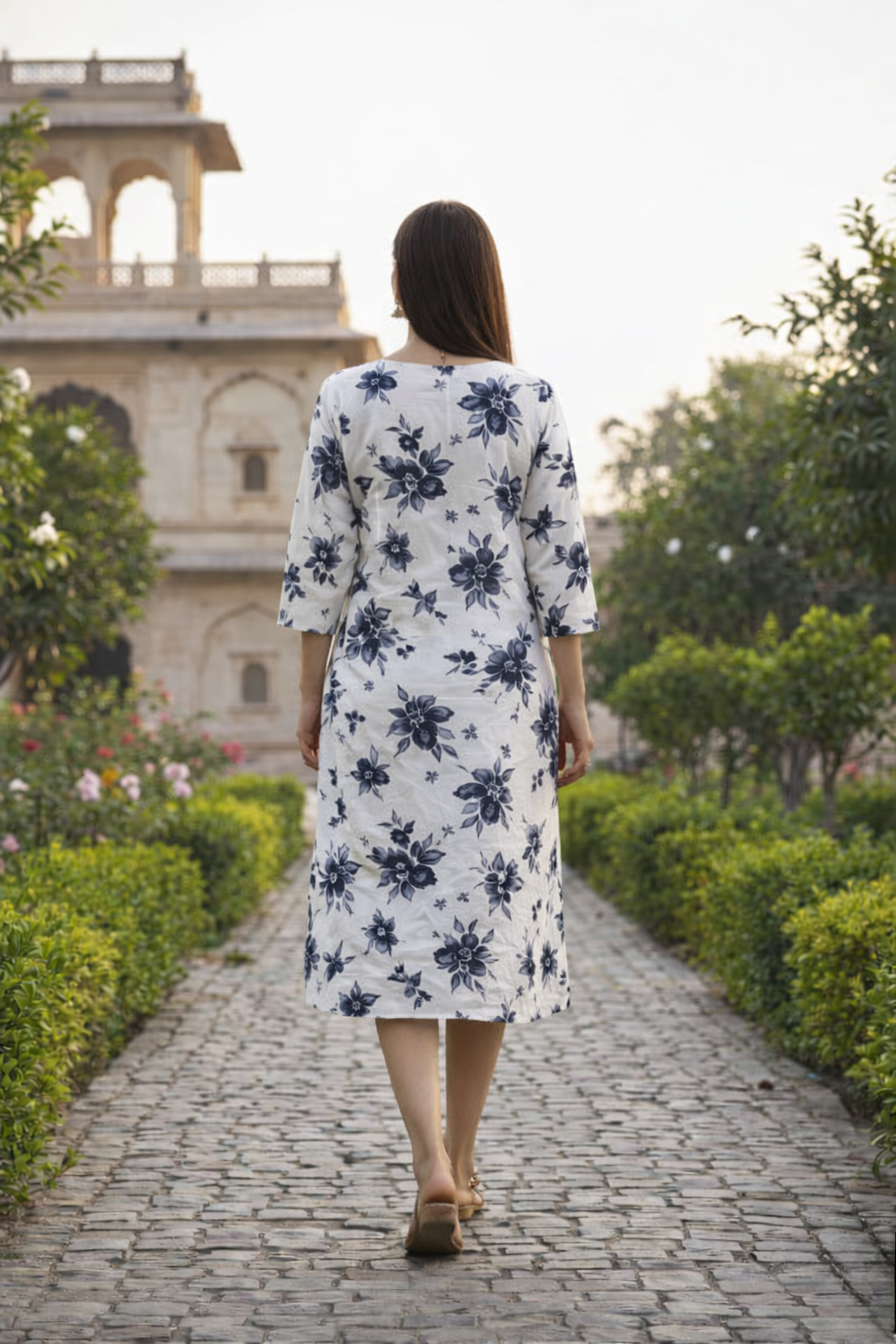 Half White kurti