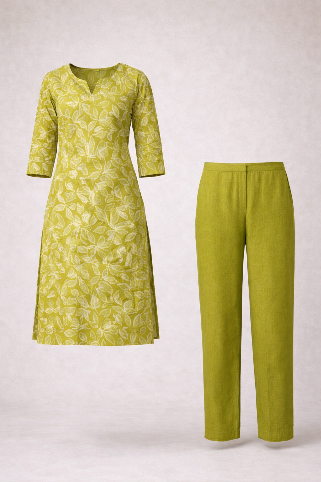 Coord Set - Light green - PF-Kurti Set-006