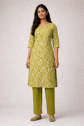Coord Set - Light green - PF-Kurti Set-006