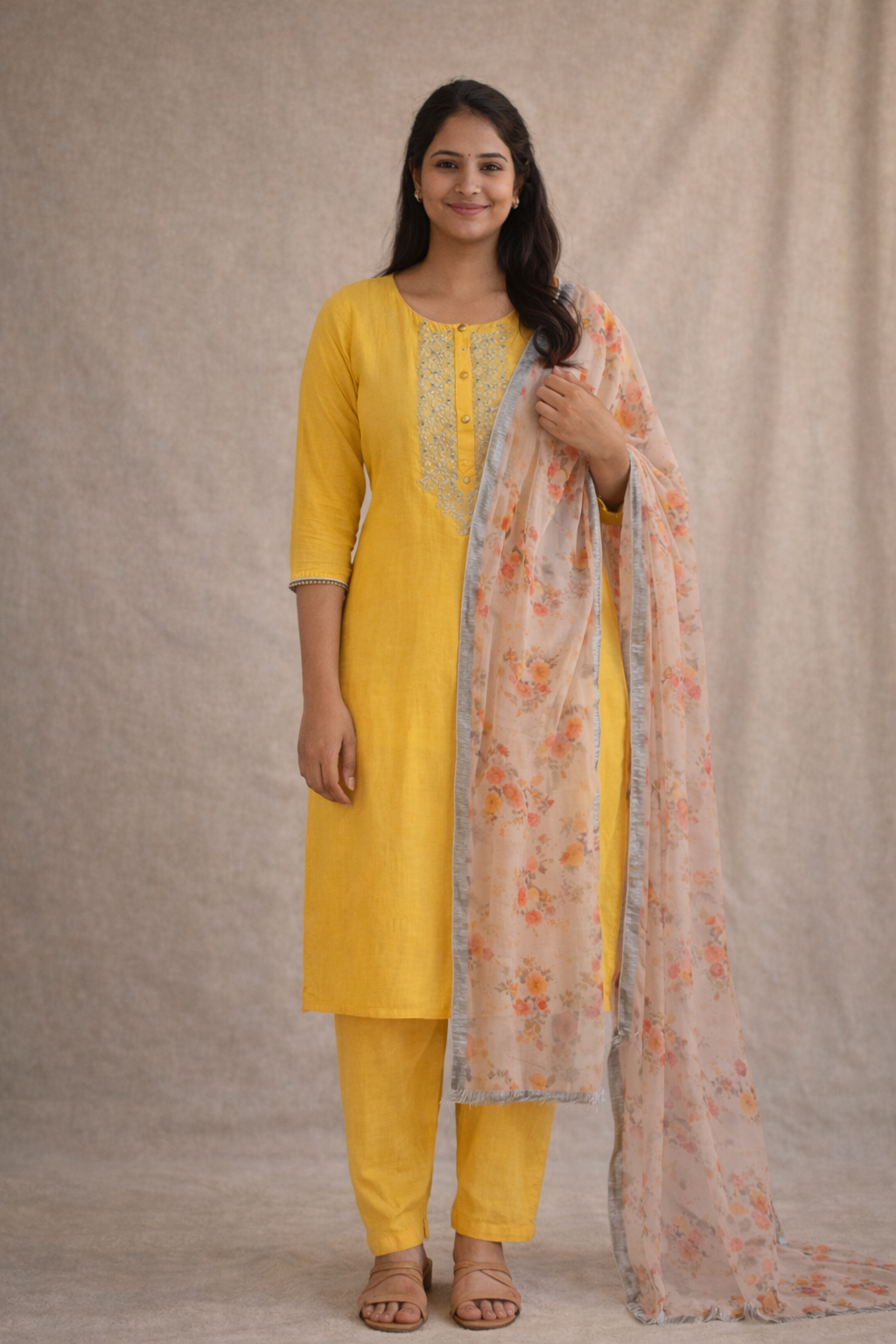 Kurti Set - Yellow